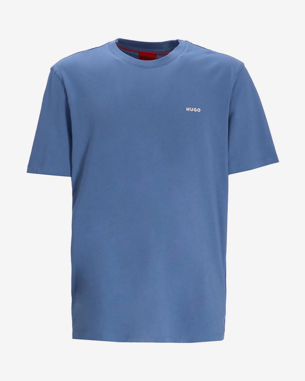 Tシャツ・カットソー HUGO Men T-shirt Blue 50466158 405 BOSS - Kids' T-shirt in cotton with all-over monogram print