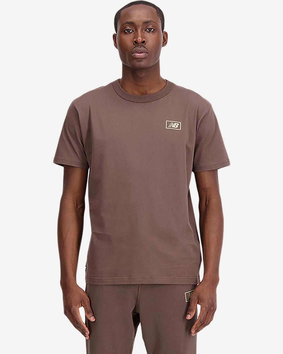 【New Balance】 UNI Essentials Big Logo Short Sleeve T-shirt New balance Essentials Graphic short sleeve T-shirt Green