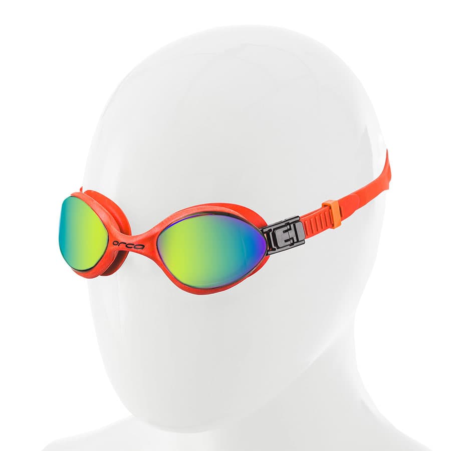 Orca Killa 180º Swimming Goggles Orange with Mirrored Lens | Deporvillage