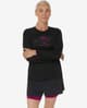 Camiseta ASICS Fujitrail Logo manga larga negro rosa mujer
