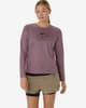 Camiseta ASICS Fujitrail Logo manga larga lila negro mujer