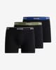 Boxers BOSS Power Logo preto puro verde azul (3 unidades)