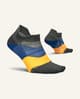 Calcetines Feetures Elite Ultra Light No Show Tab gris oscuro azul amarillo