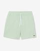 Lacoste Mid Length Striped Textured Swimsuit green white