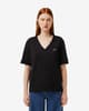Camiseta Lacoste V Neck Logo manga corta negro mujer