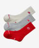 Calcetines New Balance Patch Logo Crew infantil rojo gris verde (3 pares)