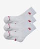 Calcetines New Balance Patch Logo Crew blanco puro rojo infantil (3 pares)