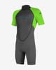 Traje neopreno corto O'Neill Reactor 2 mm negro verde fluorescente infantil