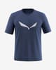 Salewa Solid Logo Dri-Rel T-shirt dark blue white logo