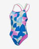 Bañador Speedo Allover Star-Back One Piece azul rosa blanco mujer