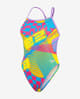 Maillot de bain Speedo Allover Vback jaune bleu rose femme