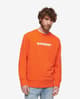 Sudadera Superdry Luxury Sport Loose Crew naranja blanco