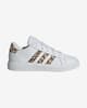 adidas Grand Court Lifestyle Tennis Lace-Up Shoes White Beige Brown Kids