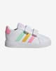 Zapatillas adidas Grand Court Hook and Loop blanco puro rosa naranja bebé