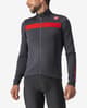 Maillot Castelli Puro 3 manga larga gris oscuro rojo reflectante