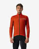 Chaqueta fina cortavientos Castelli Squadra Stretch rojo anaranjado gris