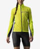 Chaqueta fina cortavientos Castelli Squadra Stretch amarillo fluor gris oscuro mujer