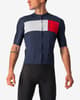 Maillot Castelli Prologo 7 manga corta azul marino plateado rojo