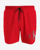 Calvin Klein Medium Drawstring CK Monogram Swim Shorts Red