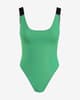 Calvin Klein Scoop Back Intense Power Swimsuit Light Green Black Women