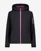 Chaqueta con capucha CMP Full Zip Softshell negro fucsia mujer