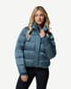 Chaqueta con capucha Columbia Amaze Puff azul verdoso mujer