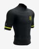 T-shirt Compressport Trail Postural manche courte noir jaune