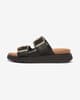 Sandalias FitFlop Gen-FF Buckle Two-Bar Leather Slides negro mujer
