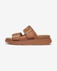 Sandalias FitFlop Gen-FF Buckle Two-Bar Leather Slides marrón claro mujer