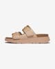 Sandalias FitFlop Gen-FF Buckle Two-Bar Leather Slides beige claro mujer