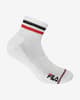 Chaussettes Fila Running Quarter Fashion Logo blanc rouge noir.