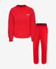 Ensemble de pyjamas Fila en coton brossé à rayures rouge intense pour femme.