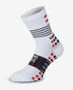 Meias de compressão Finisseur Pro Stripe branco vermelho