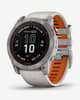 Garmin Fenix 7X Pro Zafiro Solar Titanio correa gris naranja