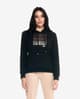 Sudadera con capucha Leone 1947 Winter Chic negro mujer