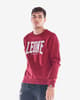 Sudadera Leone 1947 Crewneck Basic Big Logo granate blanco