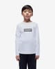 Camiseta Napapijri Chamois manga larga blanco puro negro infantil