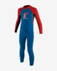 Traje neopreno O'Neill Reactor 2 2mm Back Zip Full manga larga azul rojo gris infantil