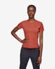 T-shirt On Performance manche courte rouge marron femme