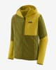 Patagonia R1 TechFace fleece with hood yellowish green