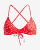Roxy PT Beach Classics Athletic Tri Bikini Top red white Women