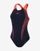 Speedo Plastisol Laneback Swimsuit Black Orange Pink Women