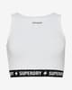 Camiseta Superdry Code Elastic Crop sin mangas blanco negro mujer