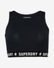 Camiseta Superdry Code Elastic Crop sin mangas azul oscuro mujer