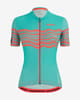 Maillot Santini Tono Profilo manga corta azul celeste rojo salmón mujer - Corte Slim