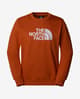 The North Face Drew Peak Crew Sweatshirt dark orange white logo