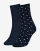 Calcetines Tommy Hilfiger Dot azul marino blanco mujer (2 pares)