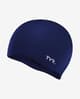 TYR Silicone No Wrinkle Swim Cap Navy Blue