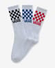 Calcetines Vans Classic Check blanco azul rojo (3 pares)