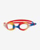 Óculos de natação Zoggs Little Bondi vermelho laranja azul com lentes transparentes infantil
